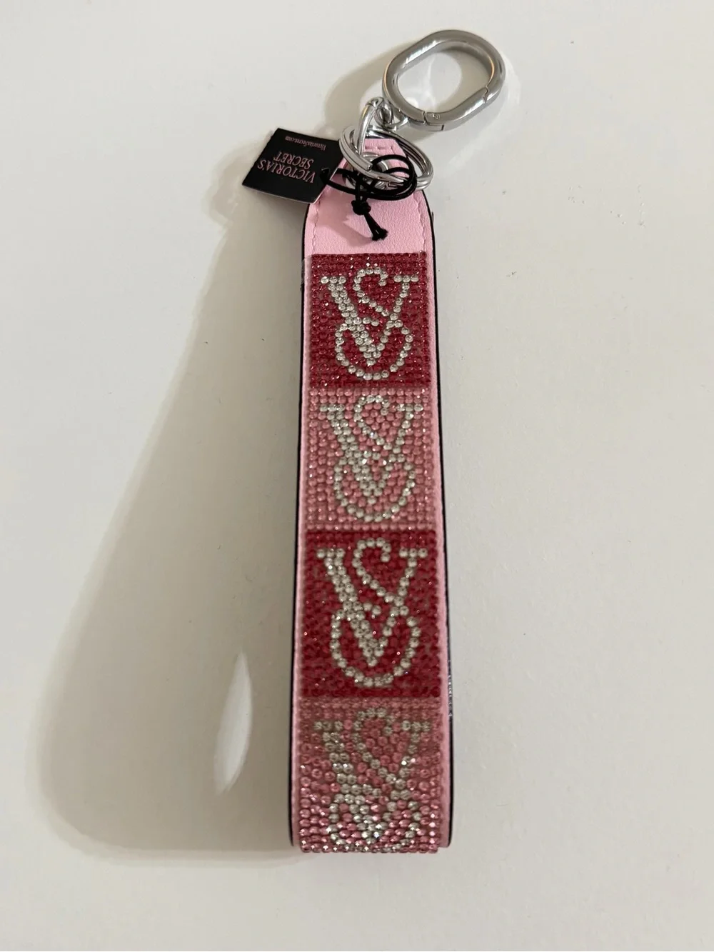 NEW Victoria's Secret Rhinestones Wristlet Strap Keychain